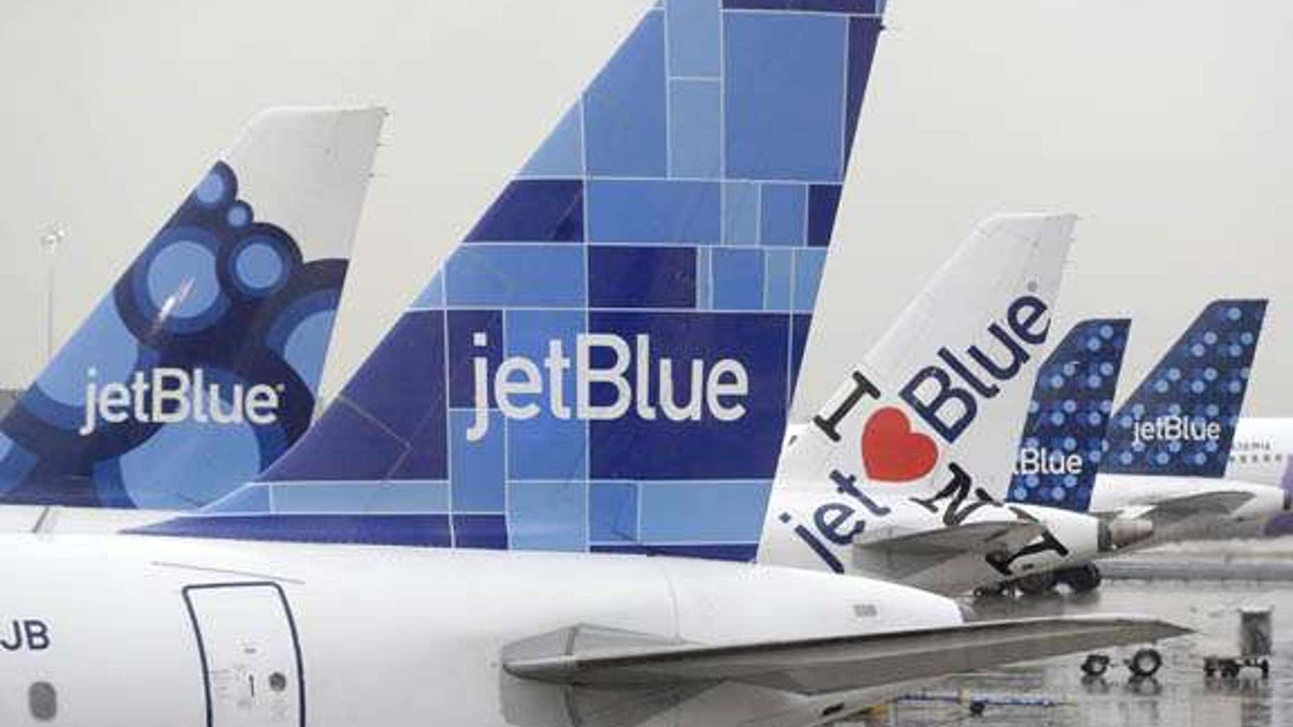 JetBlue airplanes gates at John F. Kennedy International Airport.
