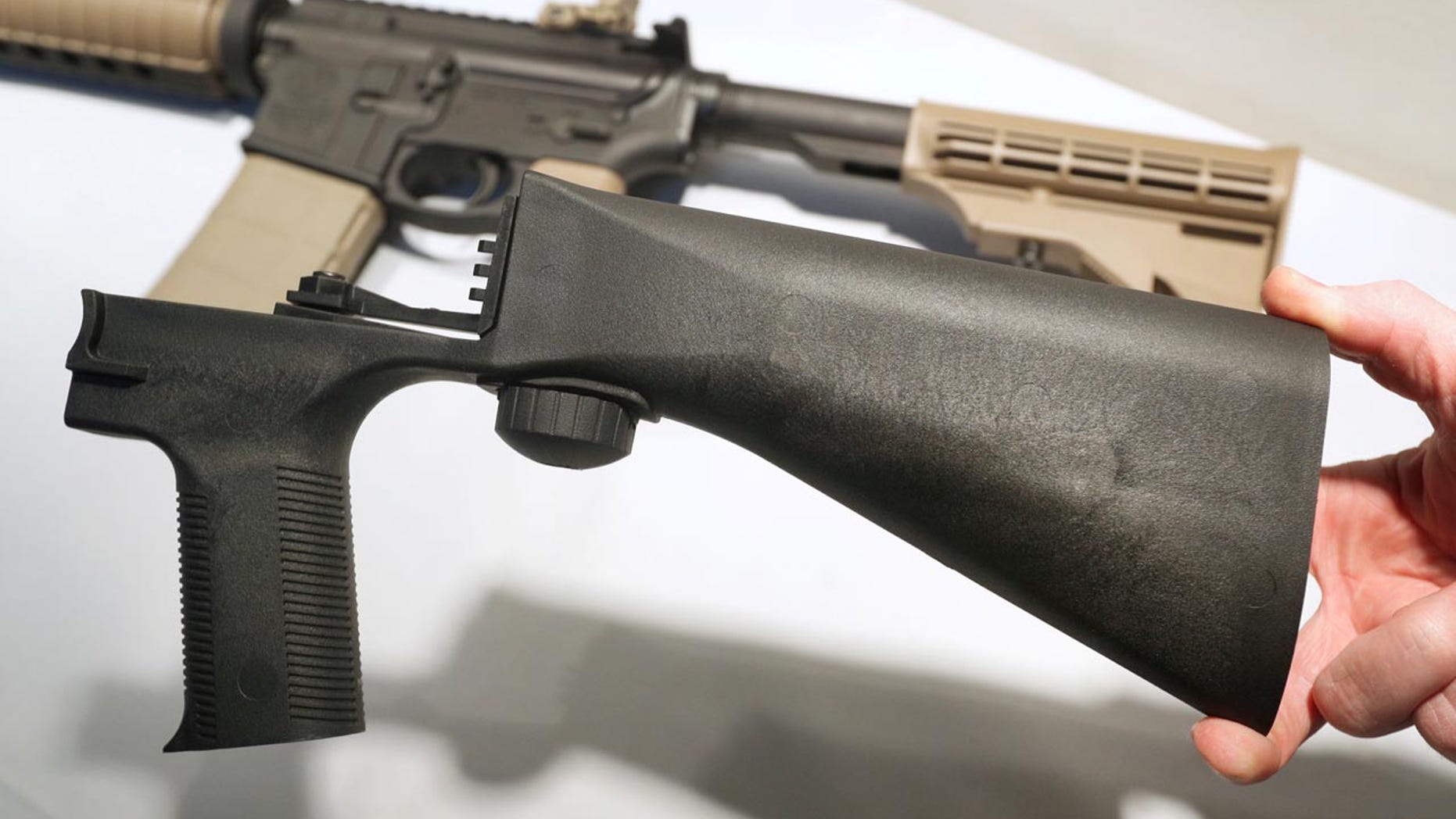 Oct. 4: A 'bump stock' that attaches to a semi-automatic rifle to increase the firing rate.