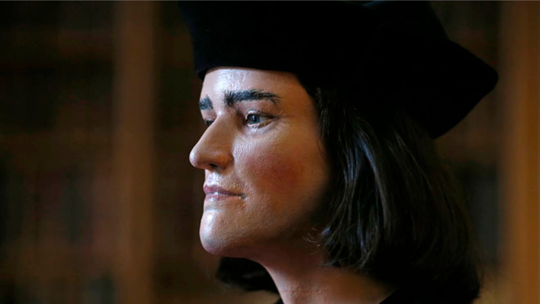 Feb. 5, 2013: A facial reconstruction of King Richard III is displayed at a news conference in central London. (Reuters)