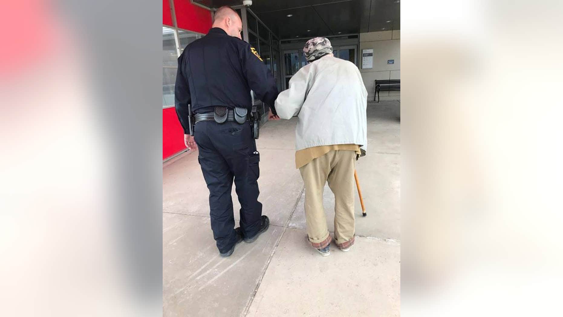 Deputy Chief Bentley picked up the unidentified man at his house and drove him to the hospital to visit his ailing wife.