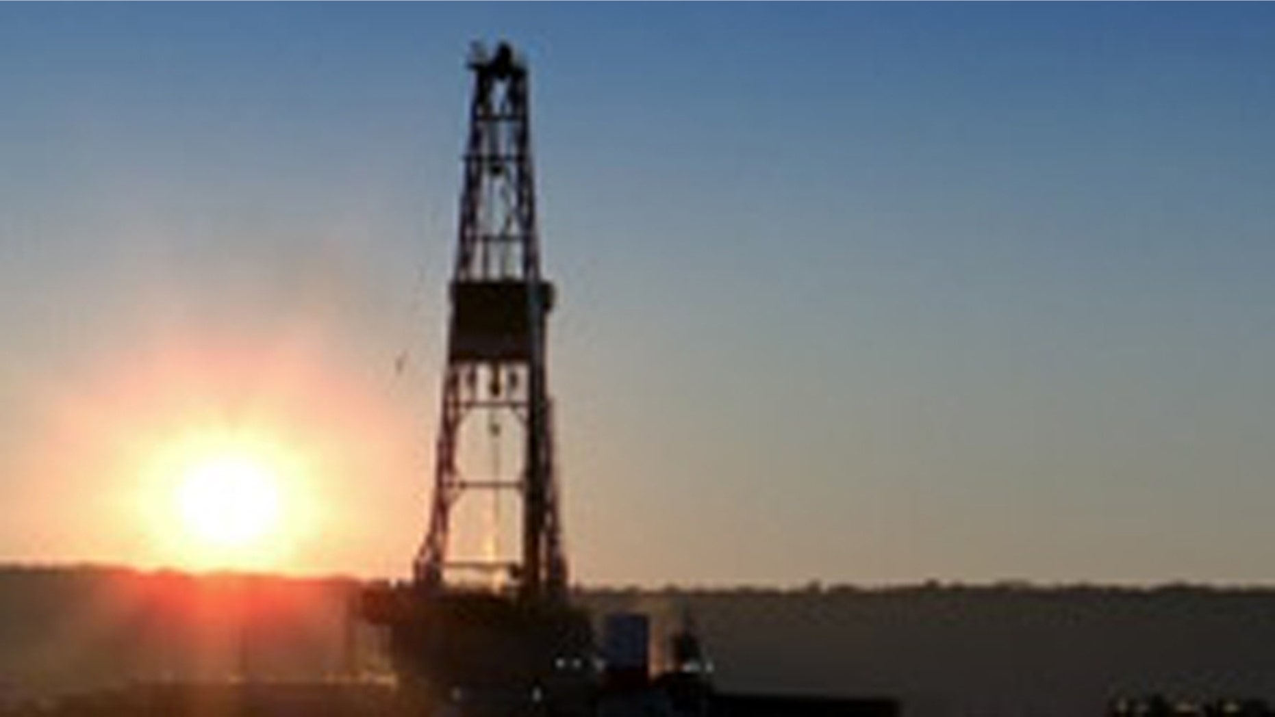 Shown here is a North Dakota oil rig.