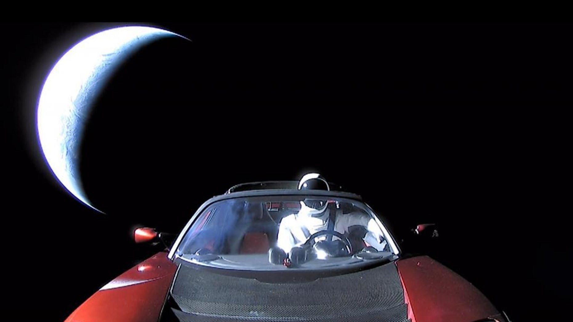 "Last pic of Starman in Roadster enroute to Mars orbit and then the Asteroid Belt," Elon Musk posts on his Instagram.