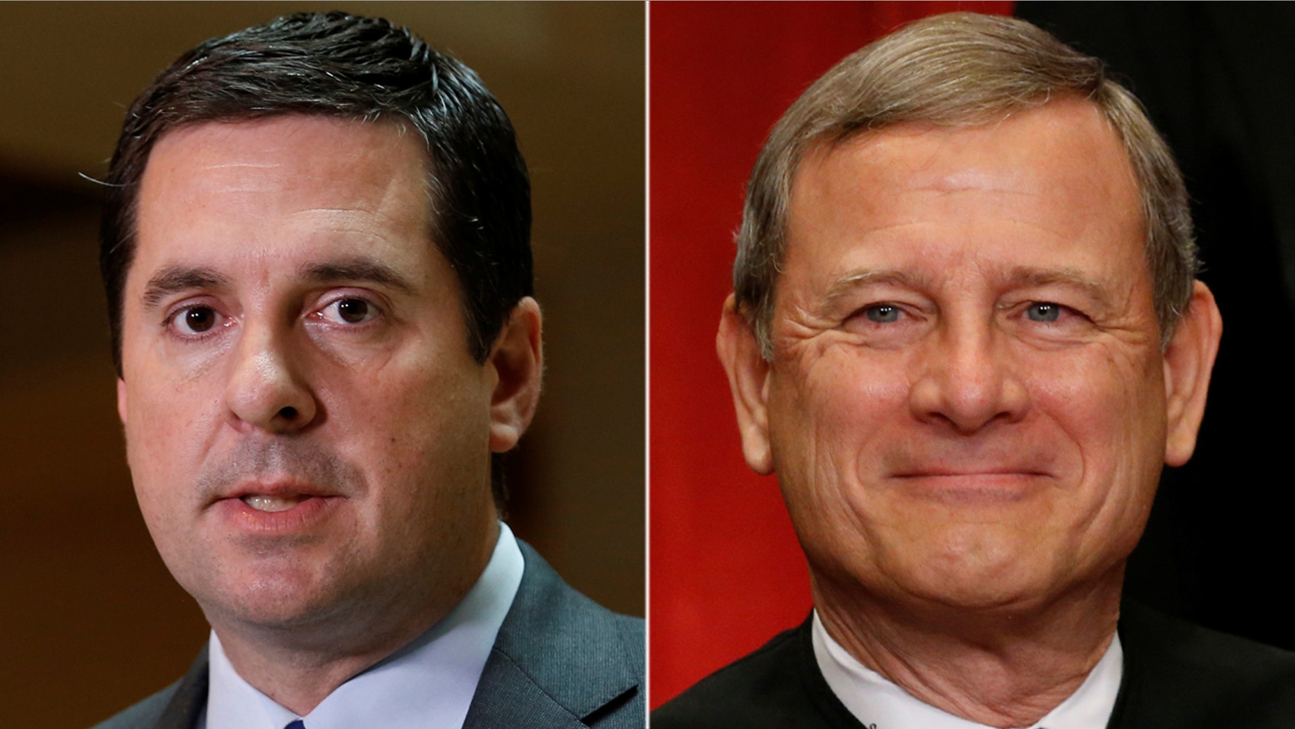 House Intelligence Committee Chairman Devin Nunes, left, has said the panel is mulling over the idea of inviting Chief Justice John Roberts to testify before Congress.