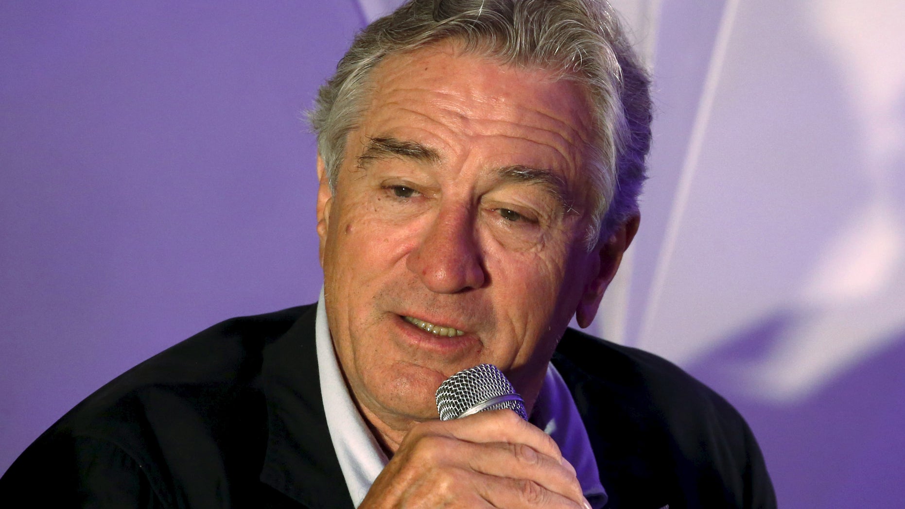 May 18, 2015. Robert de Niro speaks at a news conference during the opening of Nobu Hotel in Pasay city, Metro Manila in the Philippines.