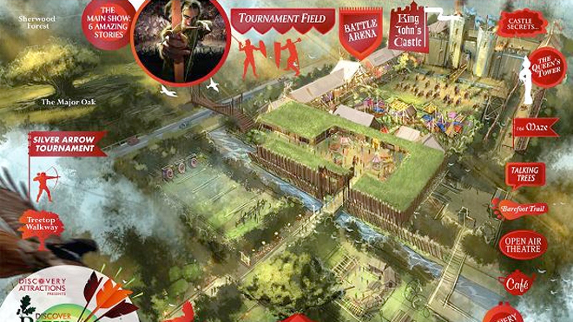 A sketch of the proposed theme park in Sherwood Forest, Discover Robin Hood.