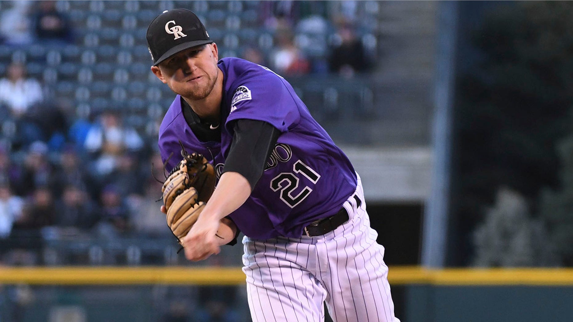 Colorado Rockies starting pitcher Kyle Freeland throws to a Washington Nationals batter during the first inning of a baseball game Friday, Sept. 28, 2018, in Denver. (AP Photo/John Leyba)