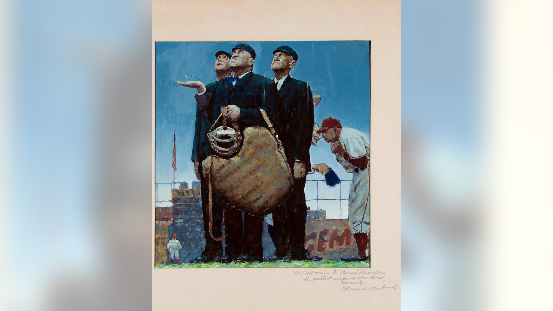 This undated photo provided by Heritage Auctions shows a rendering by Norman Rockwell of one of his best known paintings.