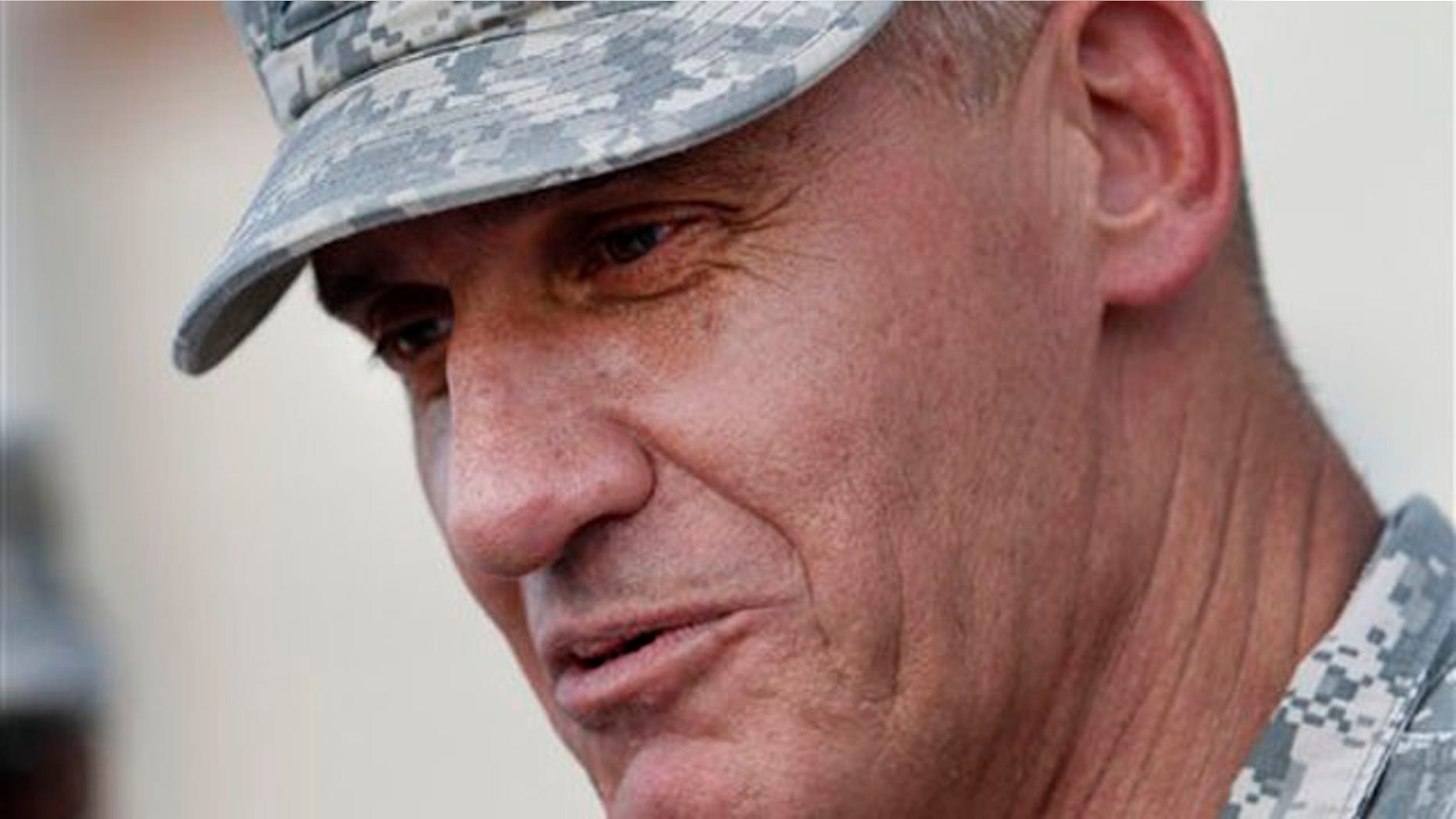Gen. David M. Rodriguez, Commander of United State Army Forces Command speaks during a news conference after his assumption of command ceremony at Fort Bragg, N.C., Monday, Sept. 12, 2011.