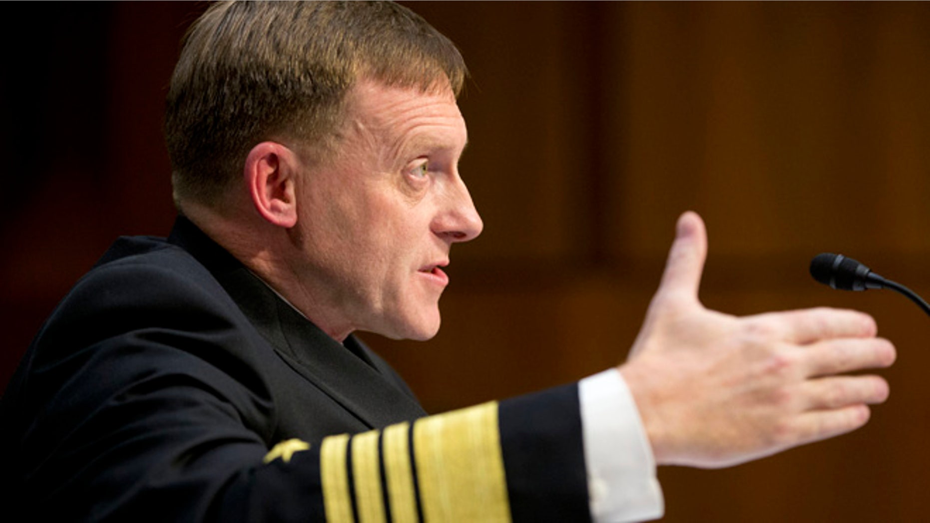 Sept. 24, 2015: Director of the National Security Agency (NSA) Adm. Michael Rogers testifies on Capitol Hill before the Senate Intelligence Committee. (AP)