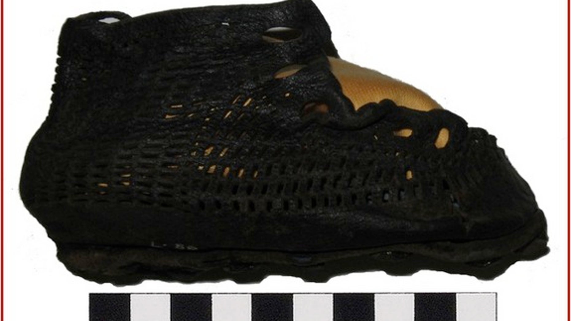 Roman kids wore shoes that reflected their parents' status. This leather sandal with a complicated pattern would have been worn by the fort bigwig's infant child.