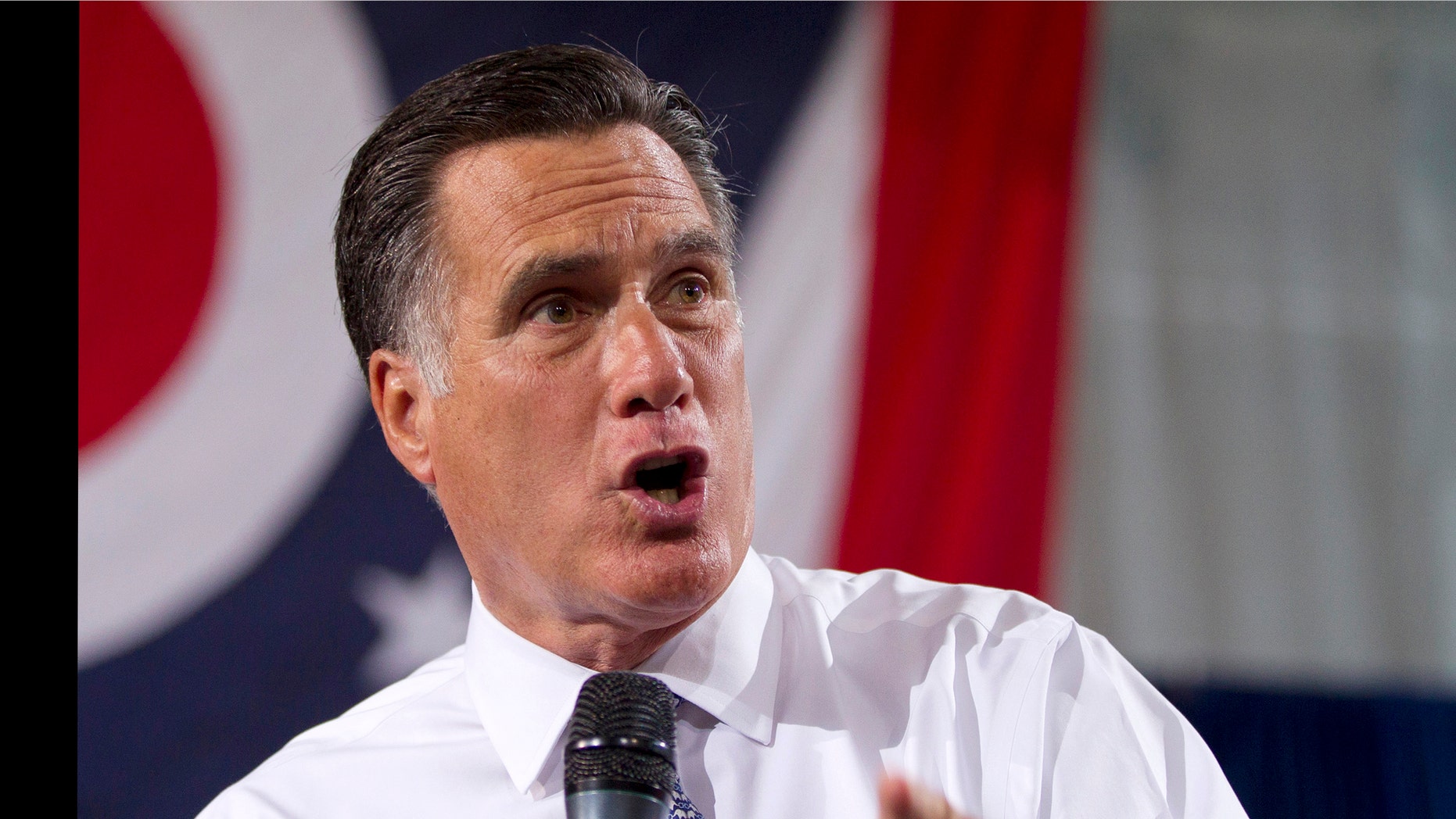 FILE - In this July 18, 2012 file photo, Republican presidential candidate, former Massachusetts Gov. Mitt Romney speaks in Bowling Green, Ohio. Want to be among the first to know who Romney picks for a running mate? There's an app for that. Romney's campaign on Tuesday announced an iPhone and Android application to alert supporters when Romney makes his vice presidential pick. The campaign promises they can find out who Romney chooses "before the press and just about everyone else (except maybe Ann)." (AP Photo/Evan Vucci, File)
