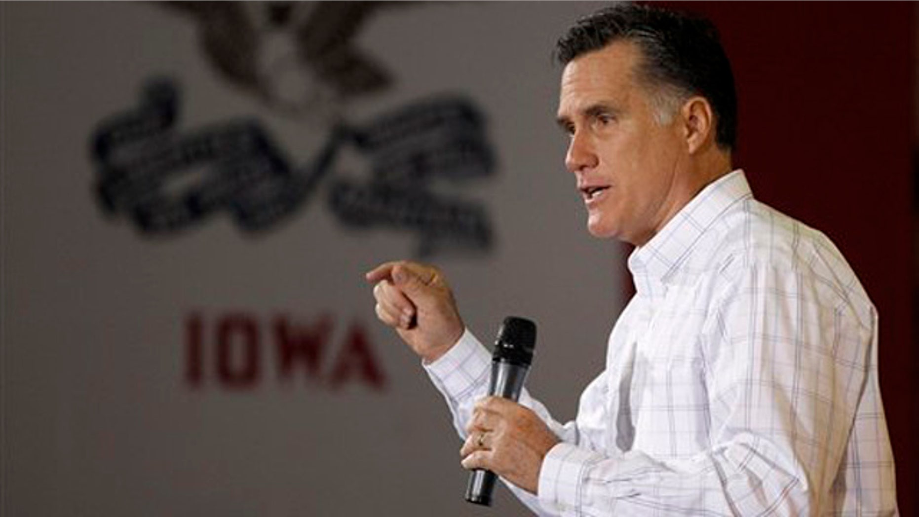 Dec. 16, 2011: Mitt Romney speaks during a rally at Missouri Valley Steel in Sioux City, Iowa.