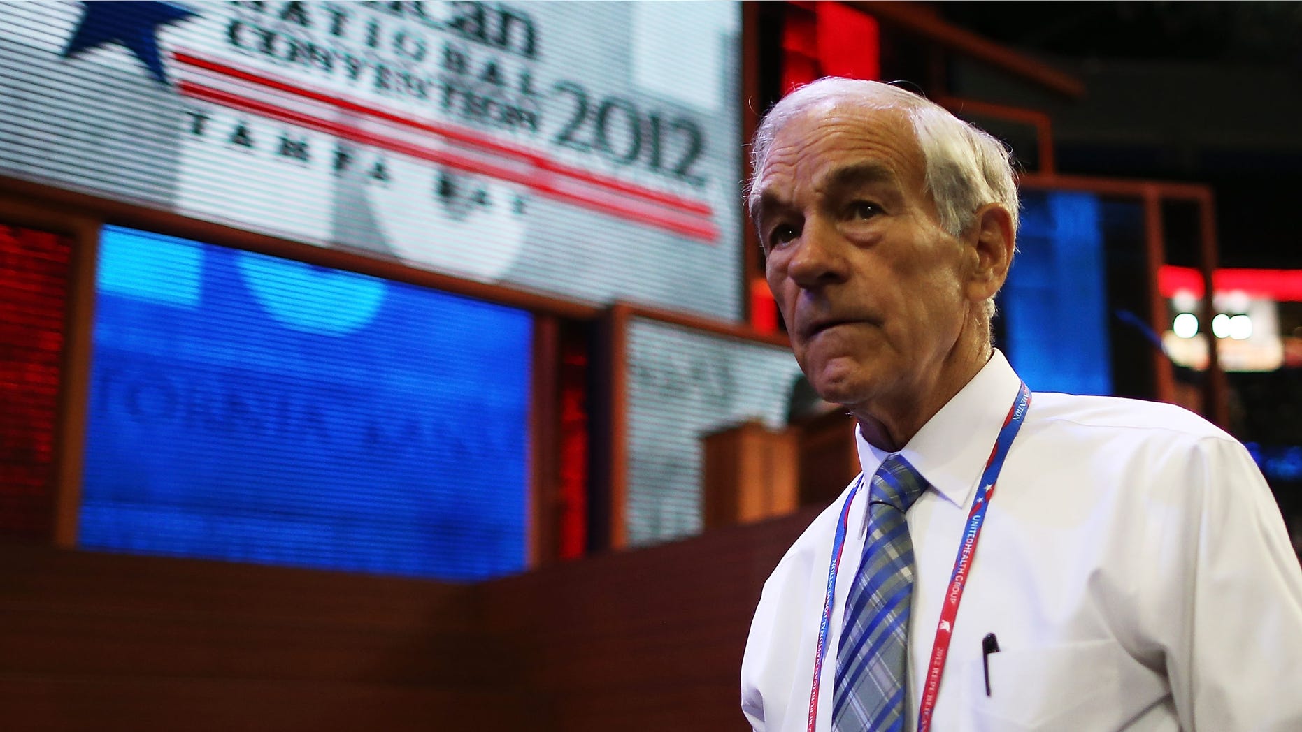 TAMPA, FL - AUGUST 28: U.S. Rep. Ron Paul (R-TX) walks the arena floor during the second day of the Republican National Convention at the Tampa Bay Times Forum on August 28, 2012 in Tampa, Florida. Today is the first full session of the RNC after the start was delayed due to Tropical Storm Isaac. (Photo by Chip Somodevilla/Getty Images)