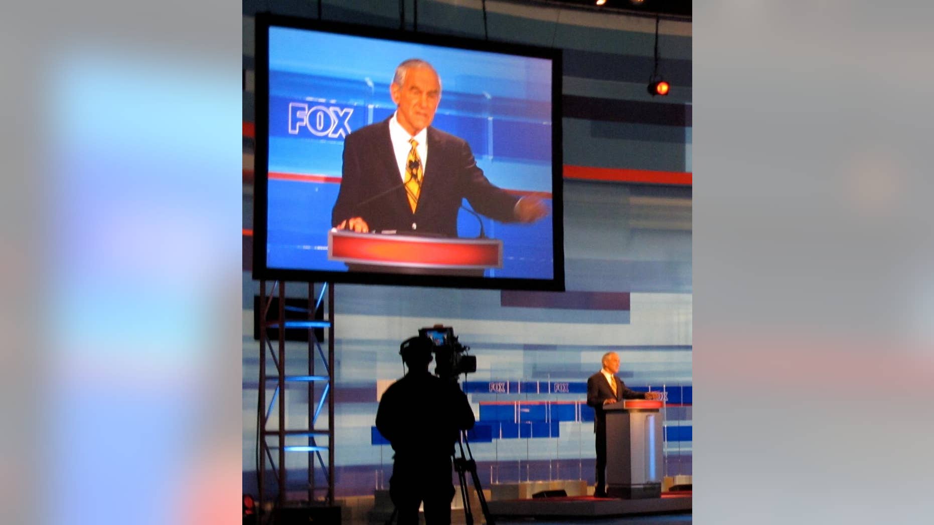 Texas Rep. Ron Paul gestures during a FOX News/South Carolina GOP debate Thursday, May 5 in Greenville. (Fox News Photo)