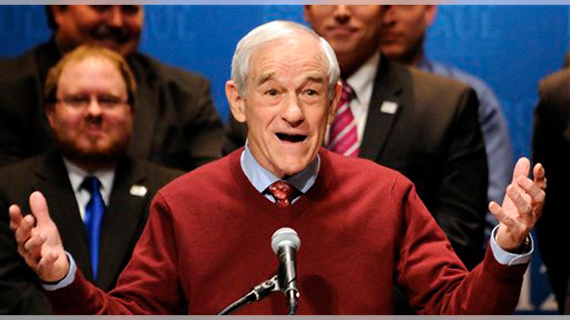 Feb. 7, 2012: Then-Republican presidential candidate Rep. Ron Paul speaks in Golden Valley, Minn.