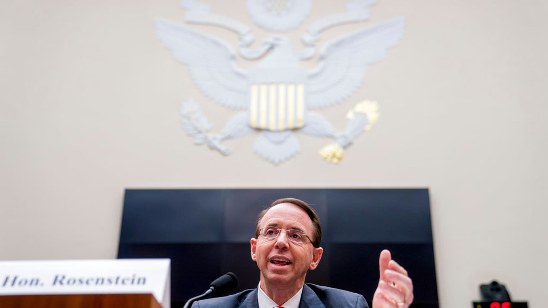 Deputy Attorney General Rod Rosenstein speaks before a House Committee on the Judiciary oversight hearing on Capitol Hill, Wednesday, Dec. 13, 2017 in Washington. A day after hundreds of text messages between two FBI officials on the special counsel's Russia investigation revealed a strong anti-Trump bias, the Deputy Attorney General Rob Rosenstein appears on the Hill. (AP Photo/Andrew Harnik)