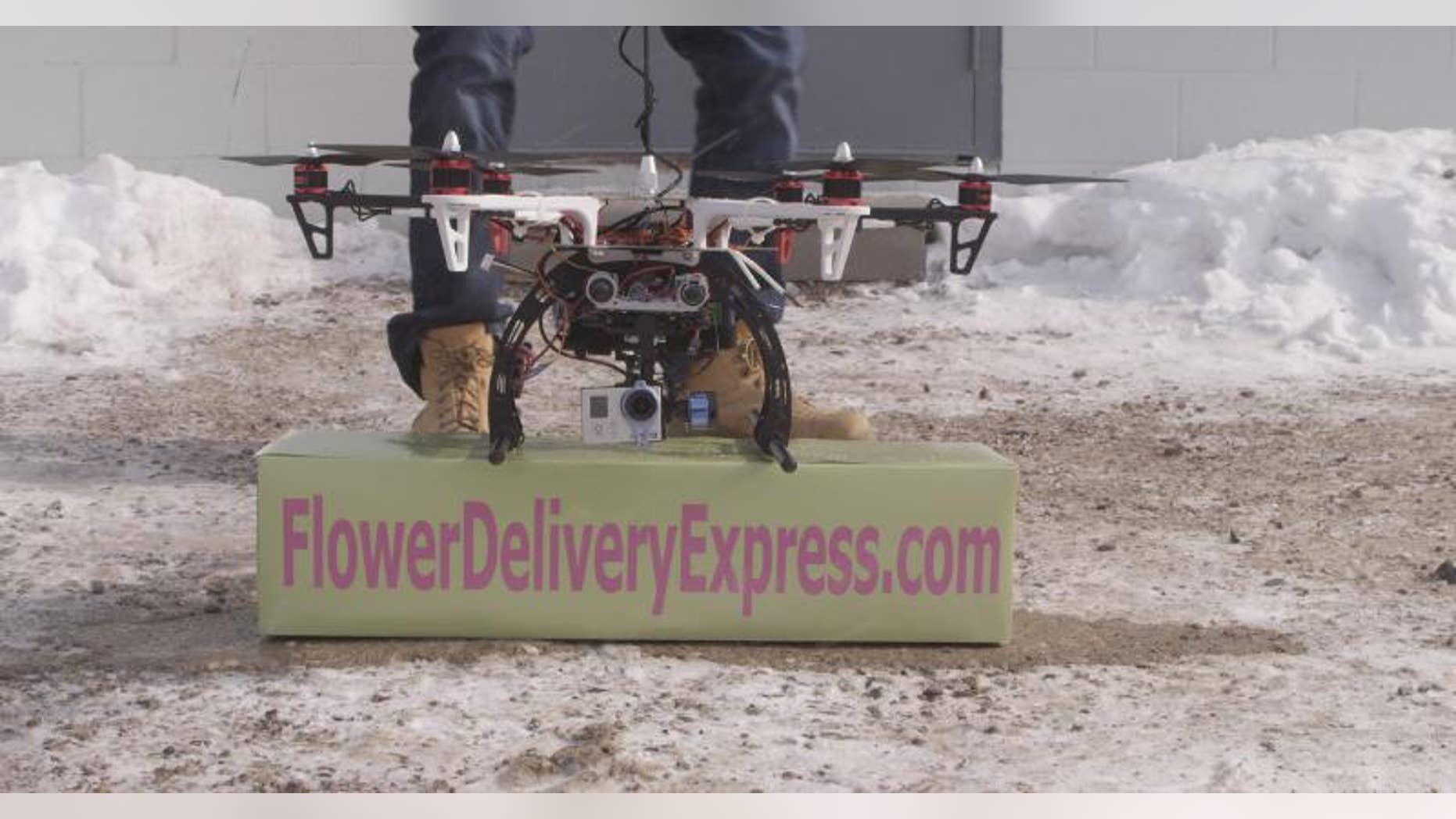 Wesley Berry, CEO of FlowerDeliveryExpress.com, told FoxNews.com his company delivered a flower via drone on Saturday, but future testing was scuttled by FAA officials. (Courtesy: FlowerDeliveryExpress.com)