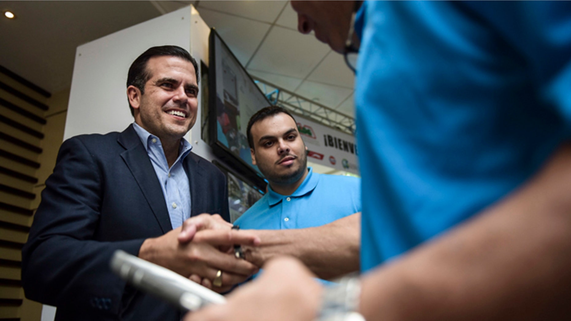 Then gubernatorial candidate Ricardo Rossello on Oct. 29, 2016 in San Juan, Puerto Rico.