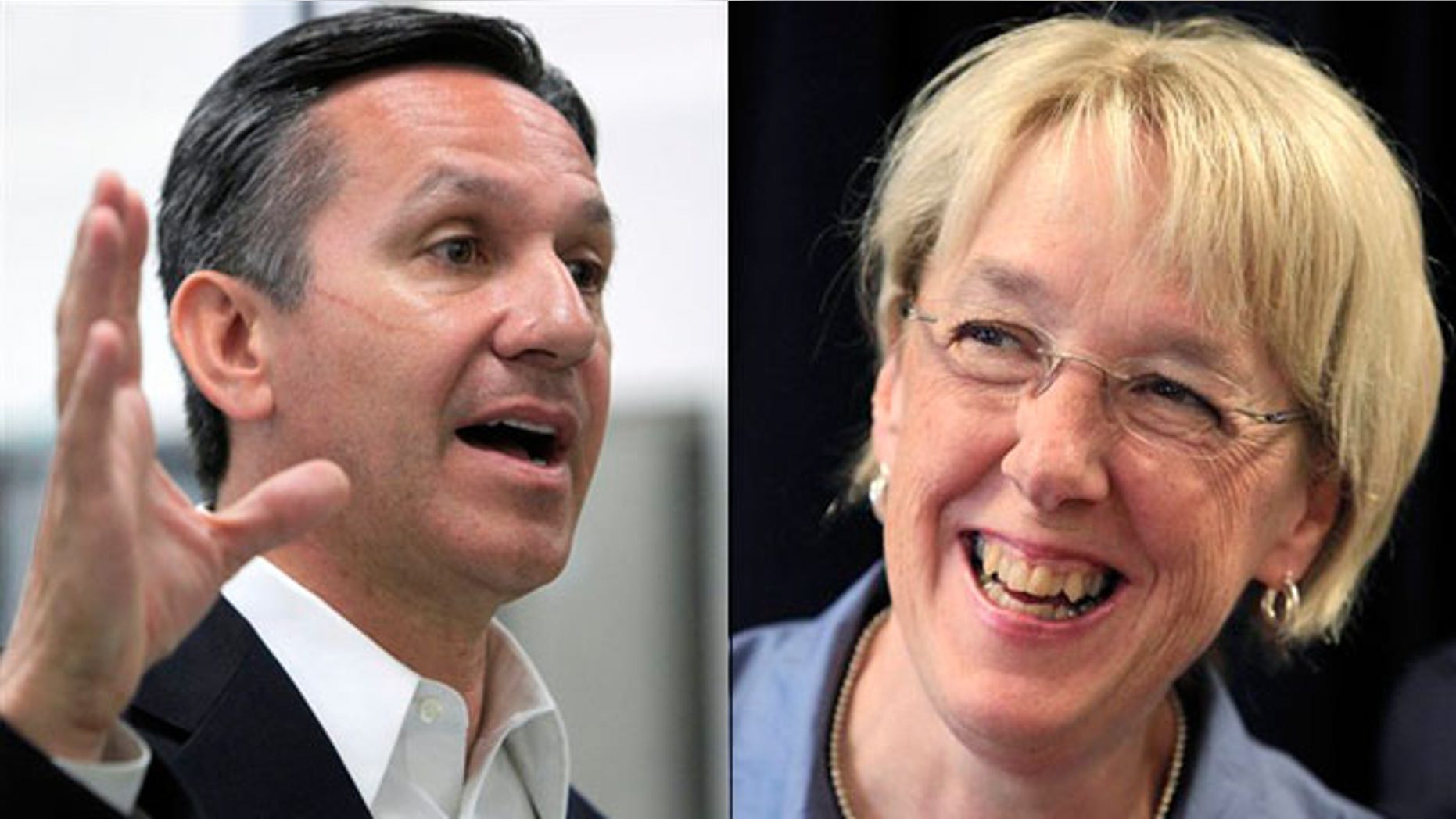 Shown here are Washington Republican Senate nominee Dino Rossi, left, and Democratic Sen. Patty Murray. (AP Photos)