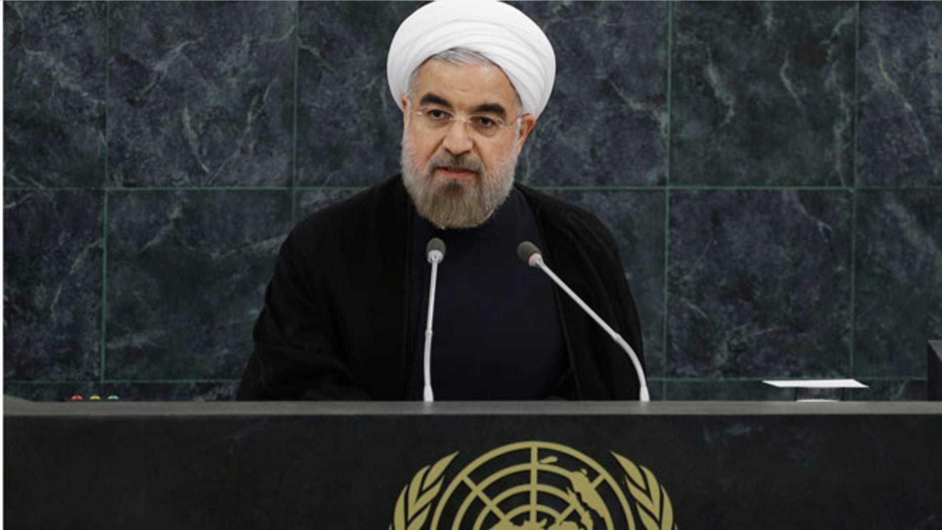 Sept. 24, 2013: Iranian President Hassan Rouhani addresses the 68th session of the United Nations General Assembly at U.N. headquarters in this file photo.