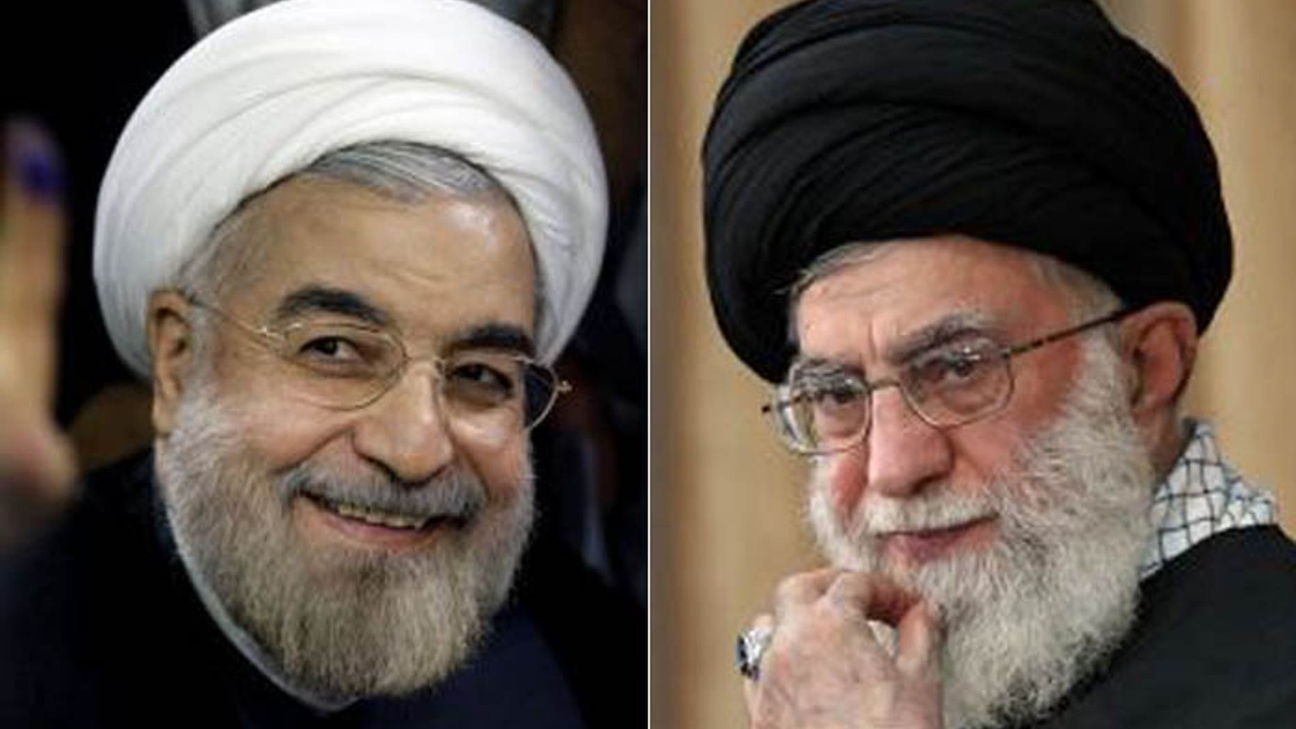 Iran's so-called "moderate" president-elect, Hasan Rowhani, (l.) still must answer to Supreme Leader Ali Khamenei, (r.). (AP)