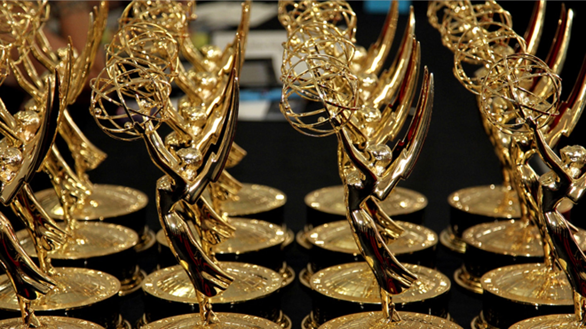 Sept. 23, 2012. Statues of the 64th Emmy awards are displayed on a table backstage at the 64th Primetime Emmy Awards at the Nokia Theatre in Los Angeles.