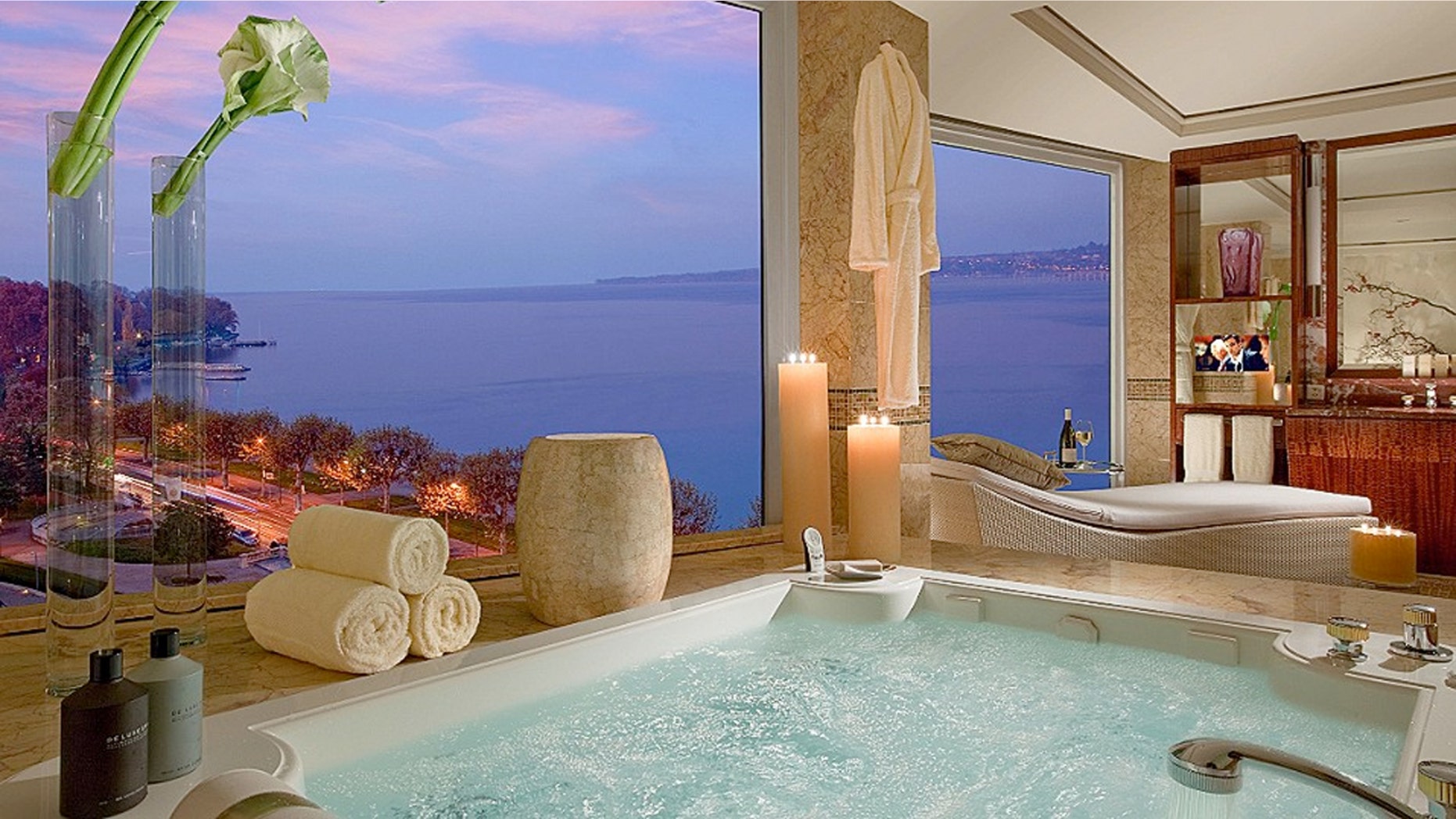 The Royal Penthouse at Hotel President Wilson in Geneva, Switzerland runs upwards of $80,000 per night.
