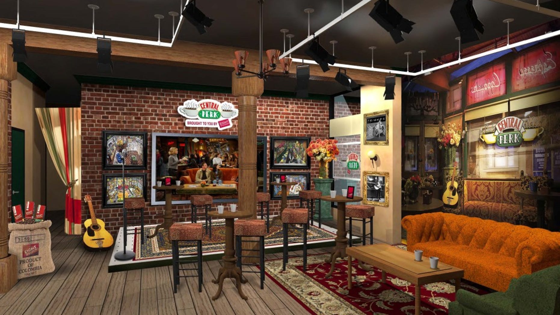 A virtual mockup of the brand new Central Perk.