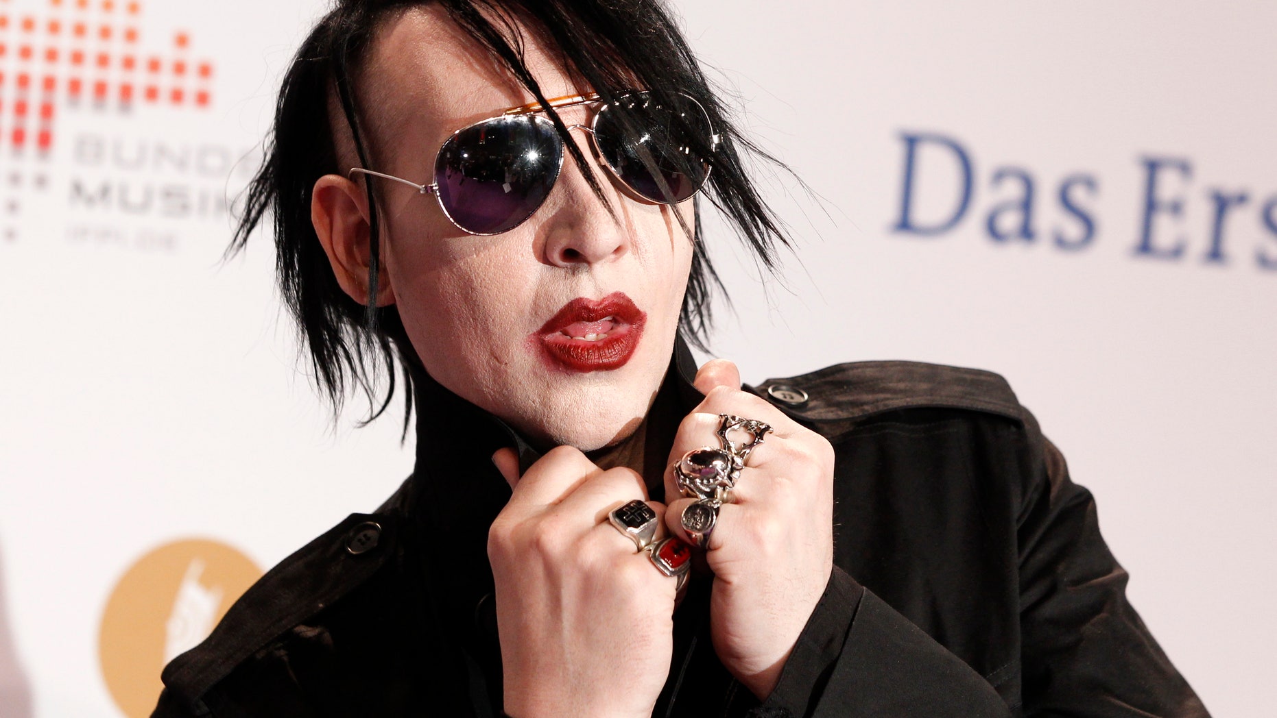Singer Marilyn Manson arrives on the red carpet for the Echo Music Awards ceremony in Berlin March 22, 2012.