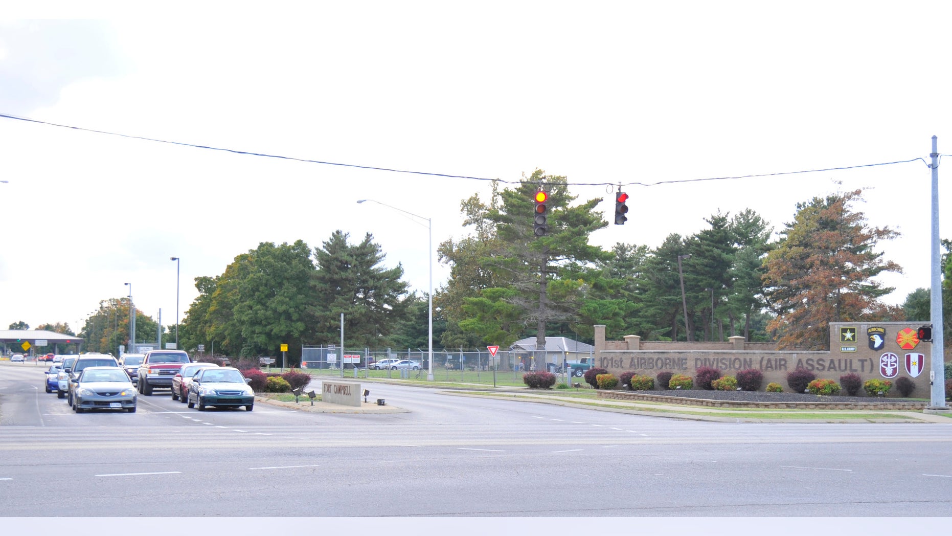 The main gate for Fort Campbell on the Kentucky-Tennessee border.