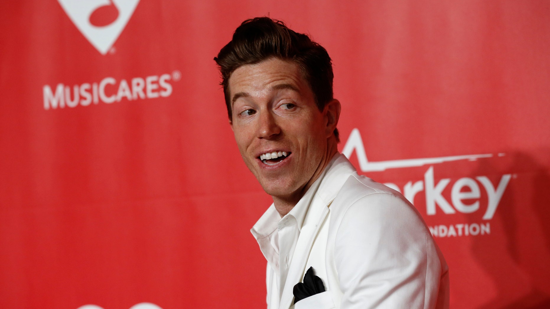 Athlete Shaun White arrives at the 2015 MusiCares Person of the Year tribute honoring Bob Dylan in Los Angeles, California February 6, 2015.