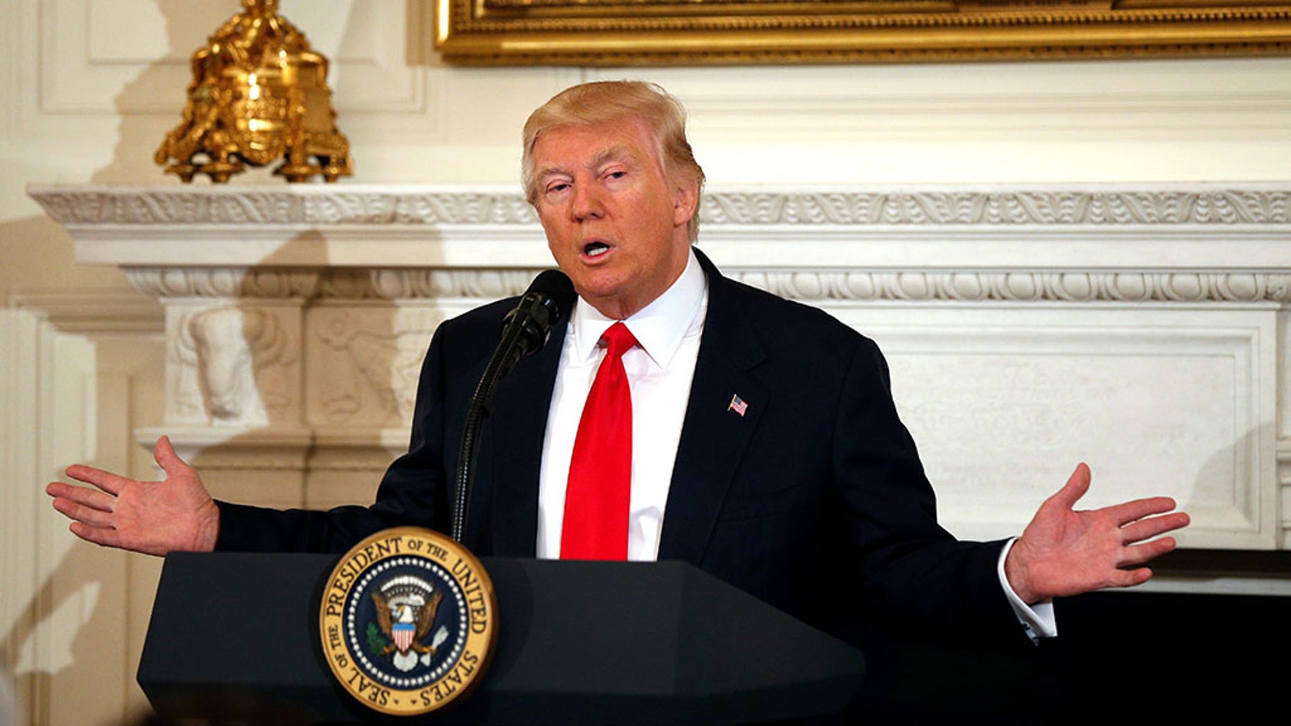 U.S. President Donald Trump speaks at the National Governors Association meeting at the White House in Washington, U.S. February 27, 2017.
