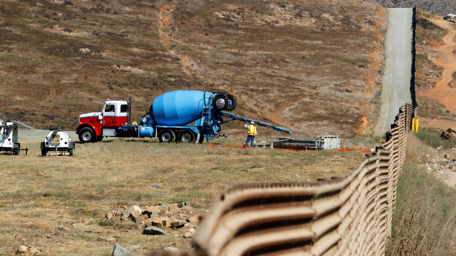 The construction site of prototypes for President Trump's border wall with Mexico.