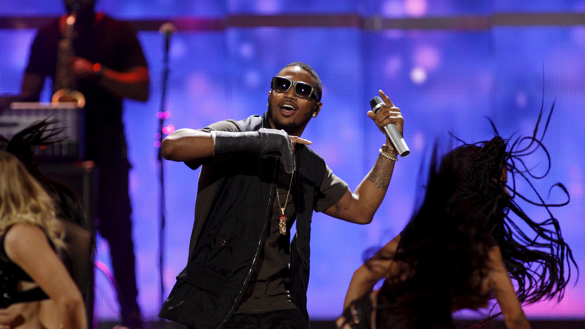 Trey Songz performs during the second night of the 2015 iHeartRadio Music Festival at the MGM Grand Garden Arena in Las Vegas, Nevada September 19, 2015.