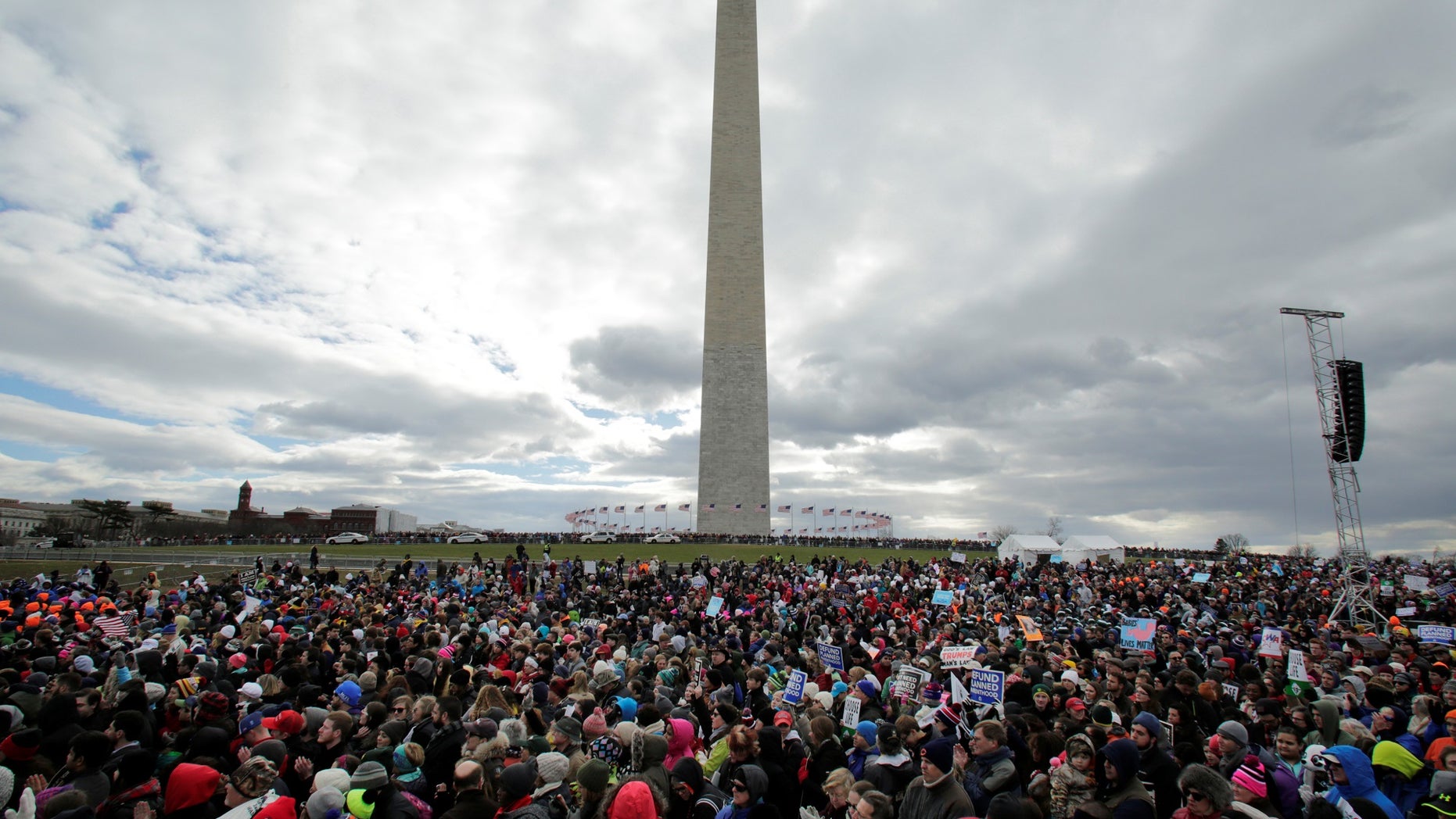 President Trump spoke to activists via satellite at the 2018 March for Life.