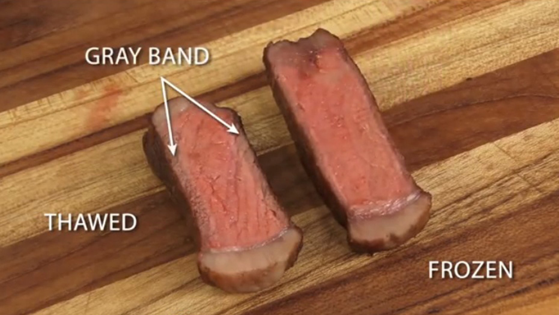 Side by side steak cook-off results.