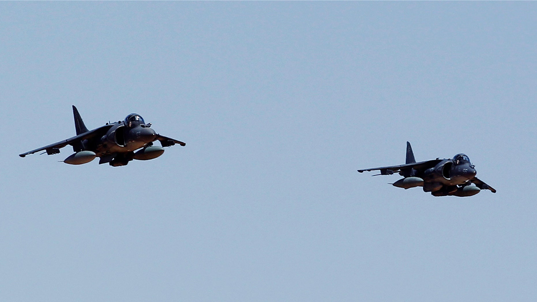 U.S. Marine Corps AV-8B Harrier jet, similar to those seen in the photo, crashed in the East African nation of Djibouti.