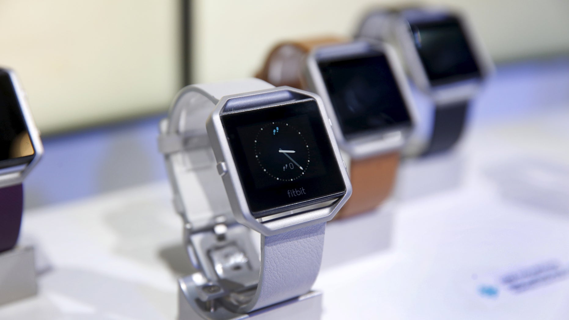 File photo: Fitbit Blaze watches are displayed during the 2016 CES trade show in Las Vegas, Nevada January 6, 2016. (REUTERS/Steve Marcus)