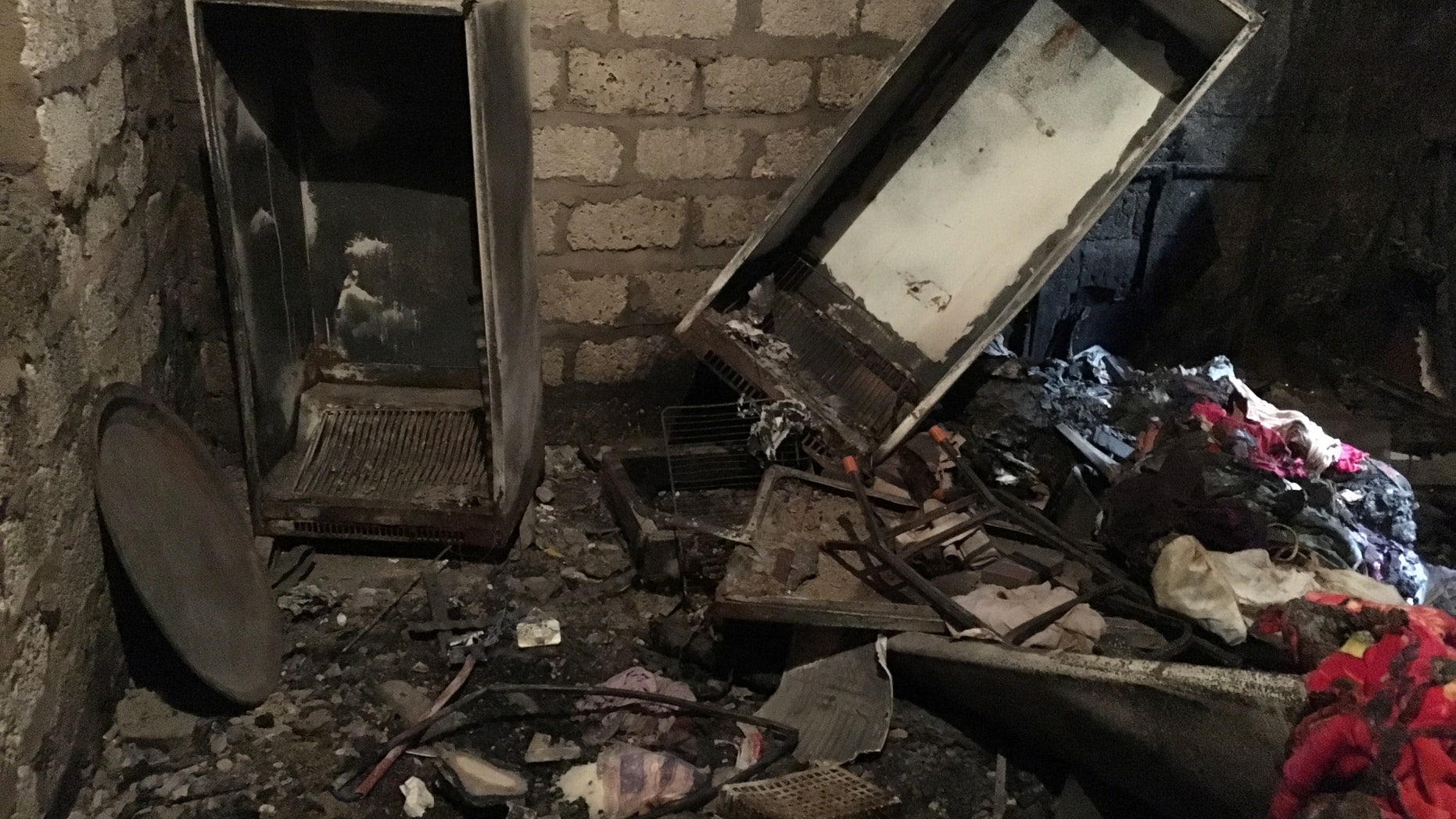 Sunday's attack came months after Christian families' homes were looted in Egypt's Minya province. Damage at one of the homes is seen here.