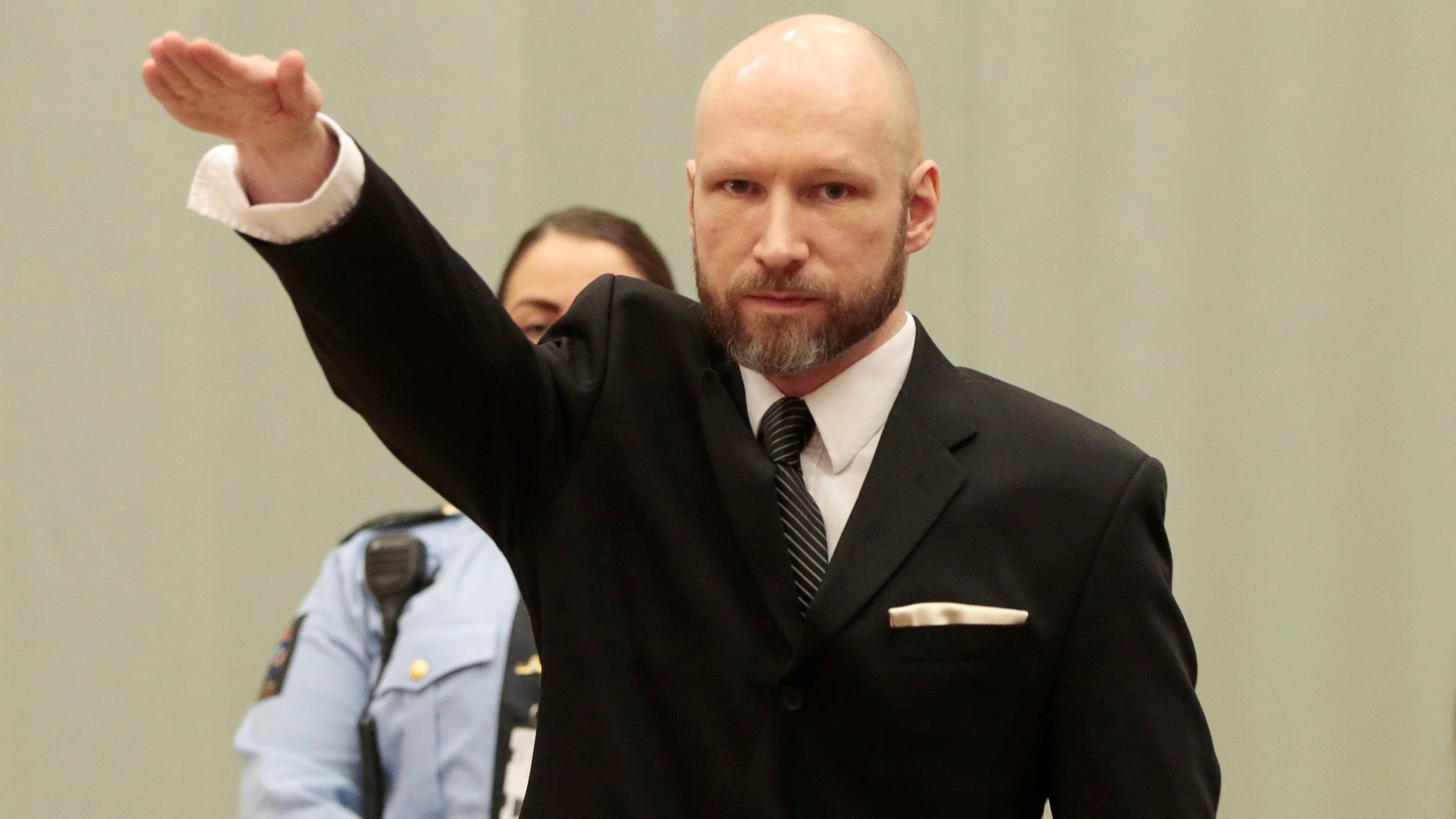 Anders Behring Breivik in court.