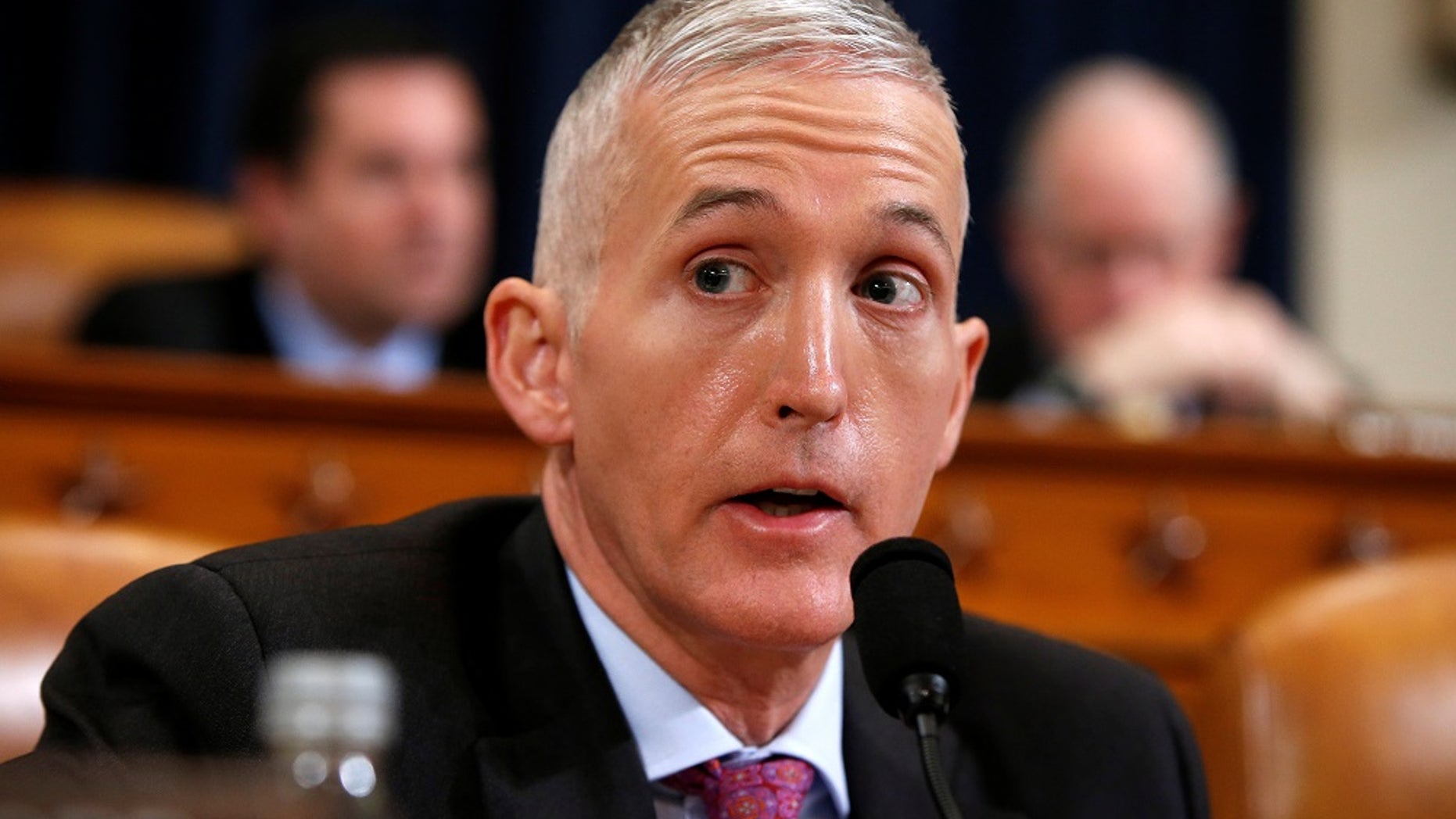 U.S. Rep. Trey Gowdy, R-S.C., questions then-FBI Director James Comey and National Security Agency Director Mike Rogers during a hearing into alleged collusion between Russian and the Trump campaign, March 20, 2017.
