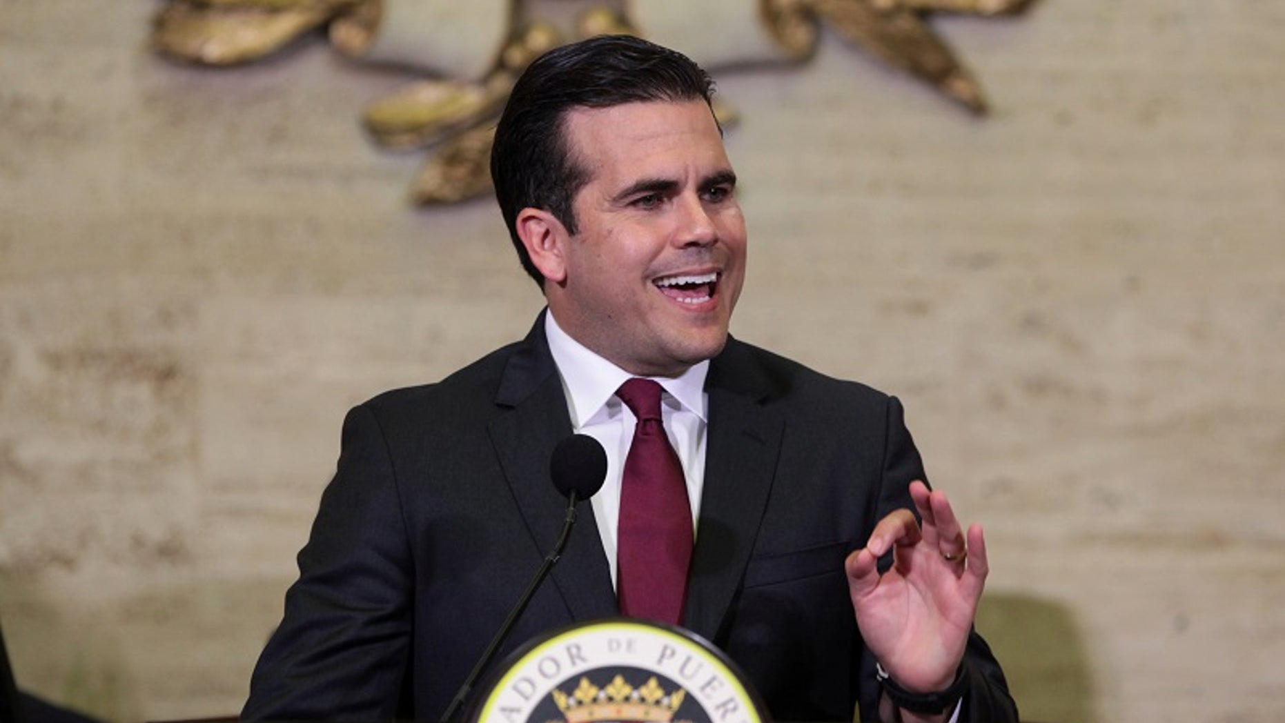 Puerto Rico Governor Ricardo Rossello addresses the audience while presenting the U.S. territory's $9.6 billion budget for fiscal 2018 at the Legislative Assembly in San Juan, Puerto Rico May 31, 2017.