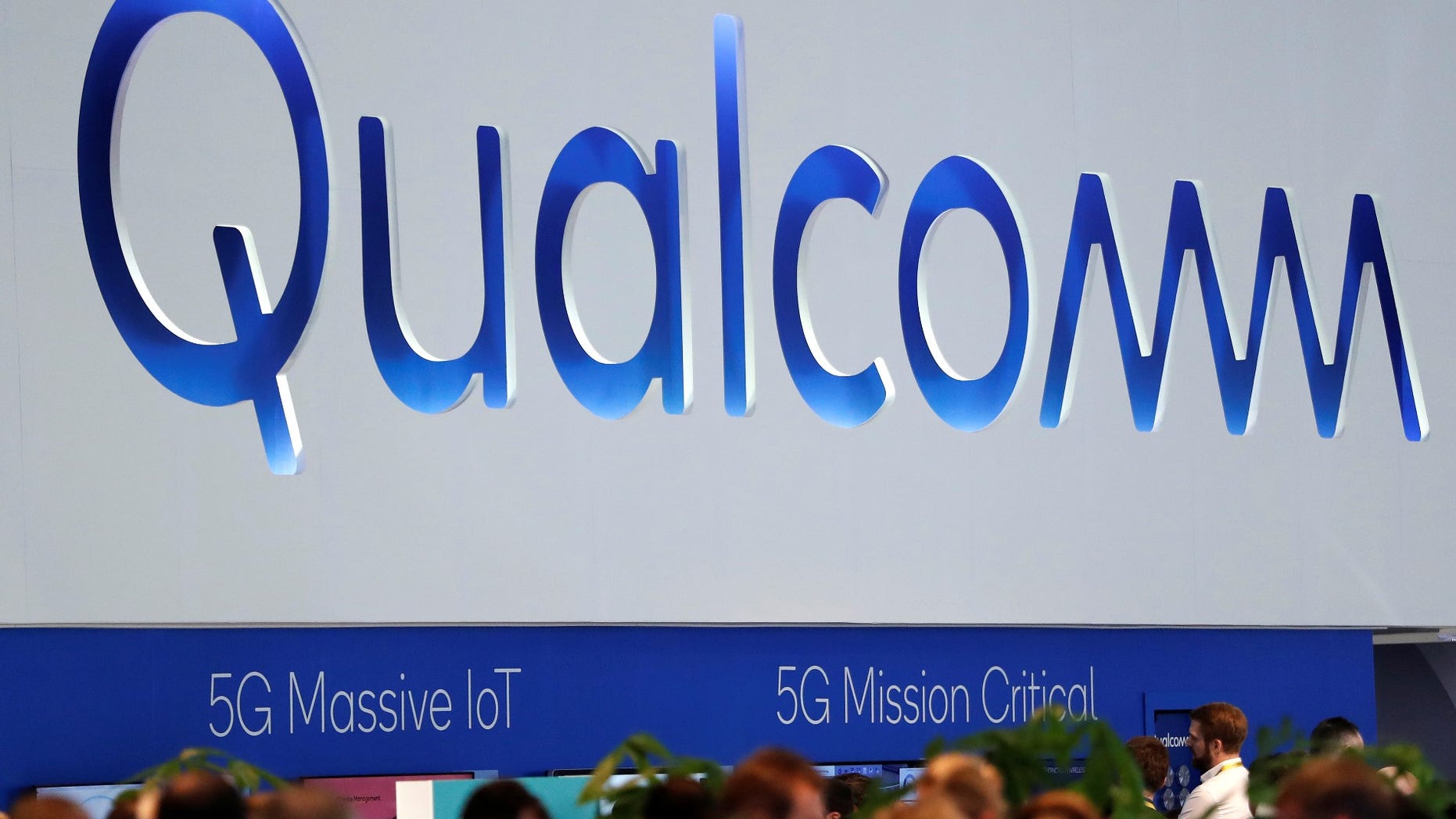 FILE -- The logo of Qualcomm is seen during the Mobile World Congress in Barcelona, Spain February 27, 2018.