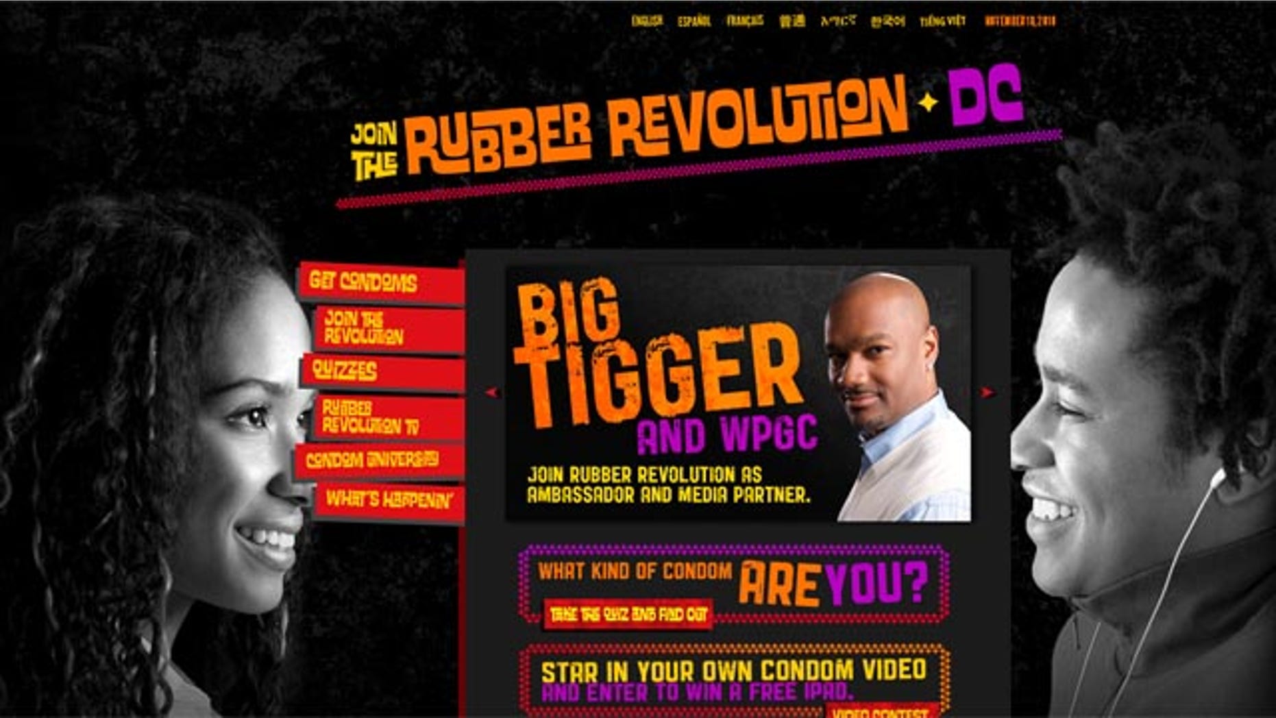 The "Rubber Revolution" campaign, which was launched earlier this month by the District of Columbia Department of Health, will target all D.C. residents for the next year and features a five-question condom quiz. (RubberRevolutionDC.com)