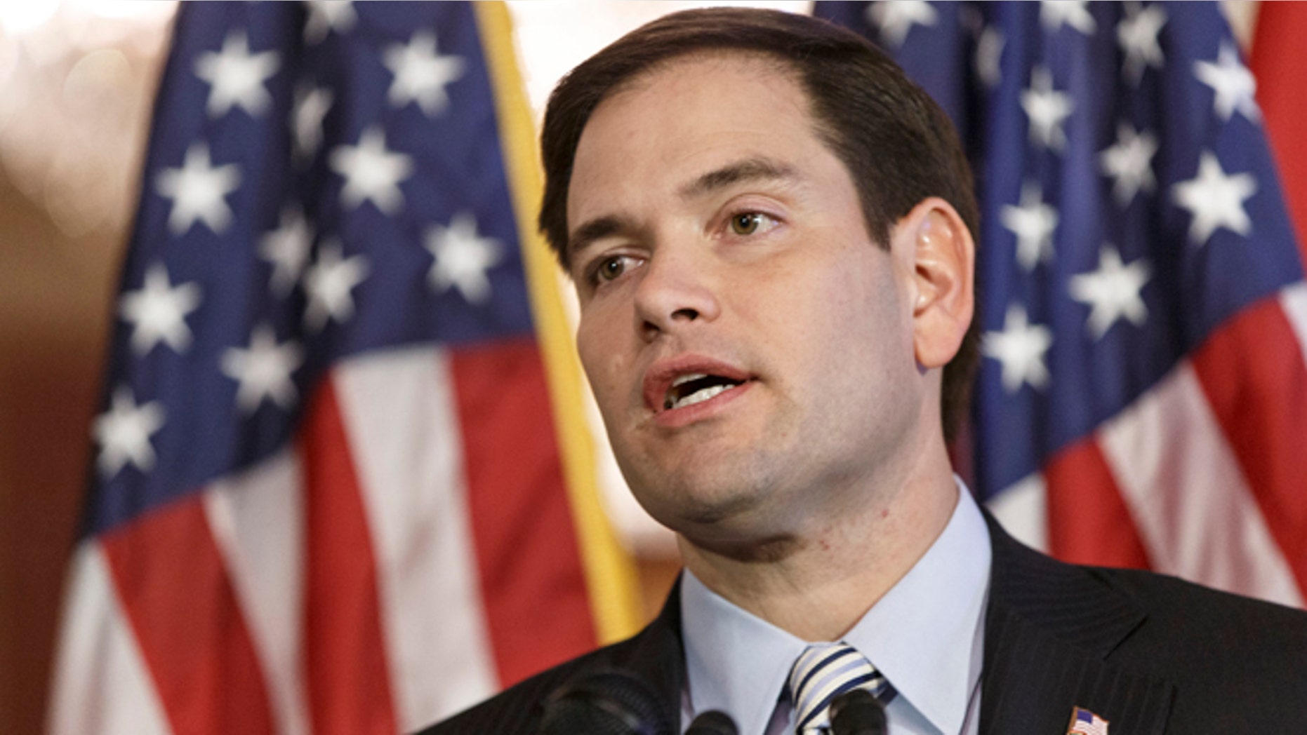 Jan. 8, 2014: Sen. Marco Rubio, R-Fla., speaks about the American dream on the 50th anniversary of President Lyndon Johnson's first State of the Union address in 1964, where LBJ committed the government to a war on poverty.