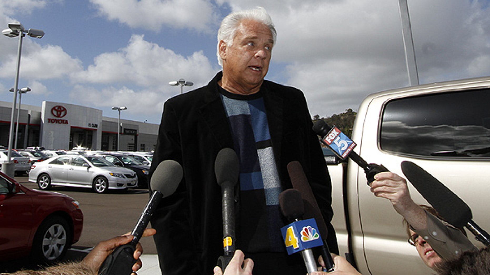 Mar. 9: Driver James Sikes talks about his experiences in his Toyota Prius during a news conference held at Toyota of El Cajon, Calif.