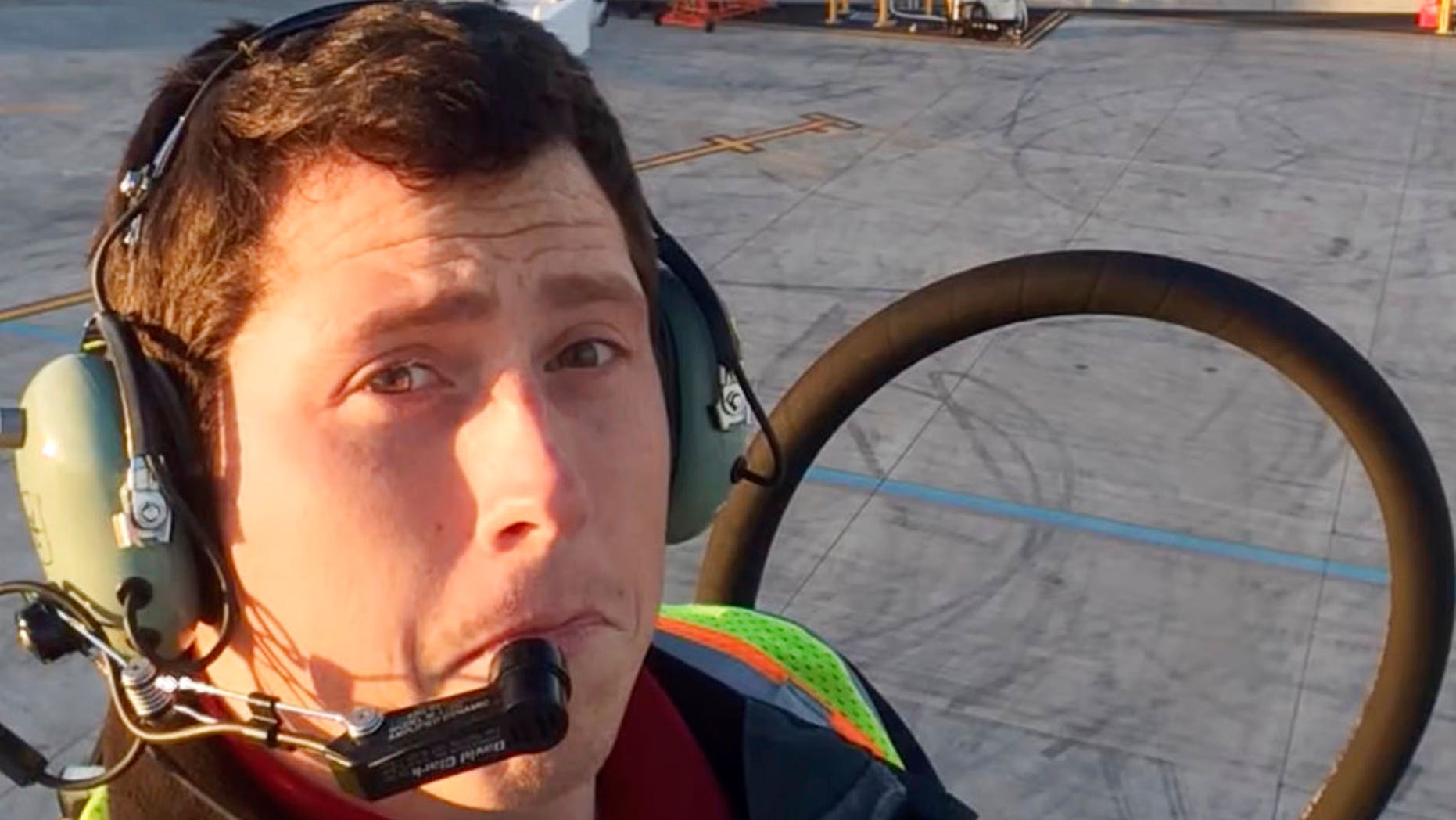 This undated image posted to Richard Russell's YouTube channel shows Russell, an airline ground agent. Investigators are piecing together how Russell stole an empty commercial airplane, took off from Sea-Tac International Airport in Seattle, and crashed into a small island in the Puget Sound in Washington. (Richard Russell/YouTube via AP)