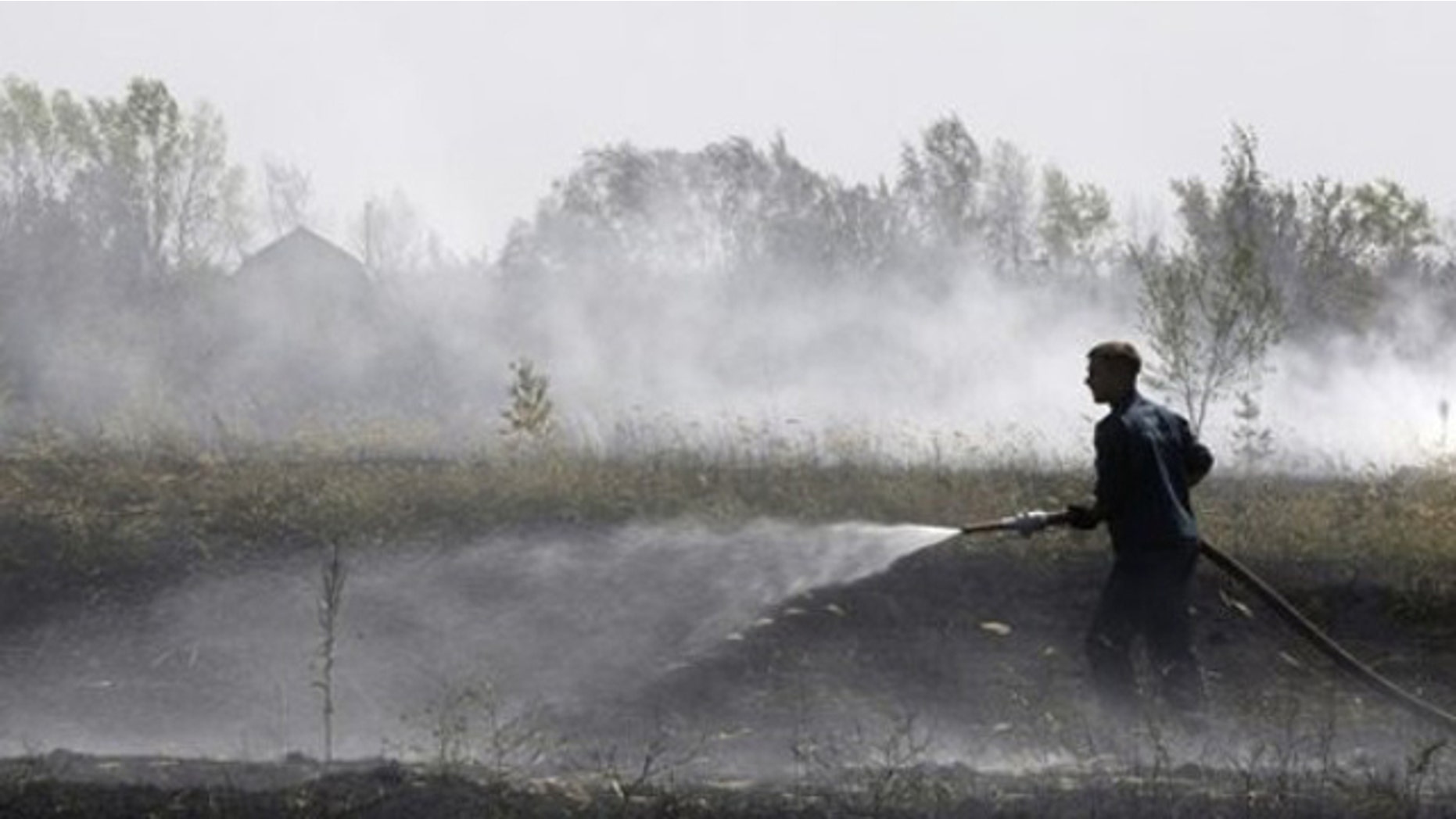 A Russian firefighter during last summer's heat wave