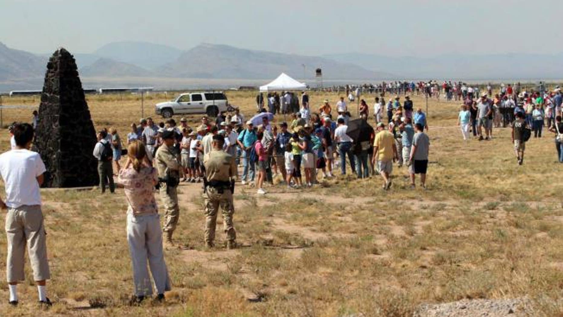 Protesters are planning a demonstration Saturday, April 4, 2015, as the Trinity Test site opens to visitors.