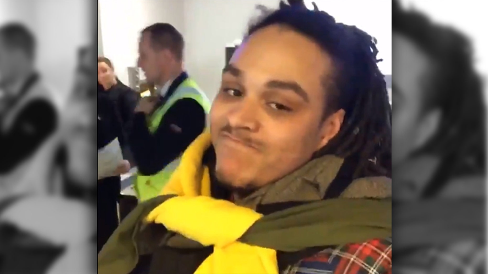A man traveling from Iceland to England was allegedly detained after putting on several items from his luggage to avoid a fee.